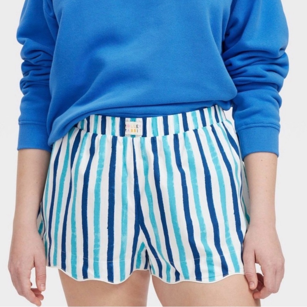 NWT Roller Rabbit x Target Pajamas Striped Blue & White Women’s Boxer Shorts